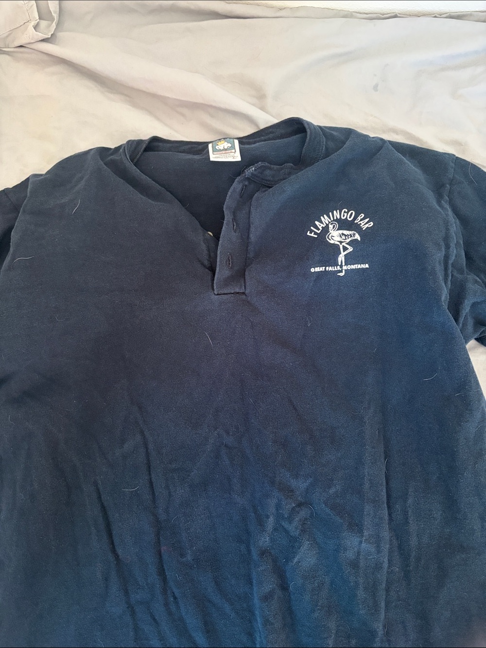 Navy Short-Sleeve Henley Shirt